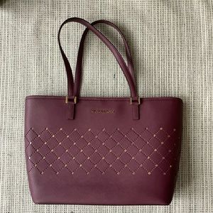 Michael Kors Burgundy Studded Tote
